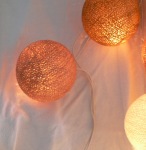 Autum Brown Cotton Ball Style - fairy lights
